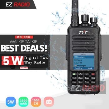 

TYT MD-390 DMR Digital Walkie Talkie Optional GPS IP67 Waterproof Dustproof Radio with Microphone Programming Cable and Earpiece