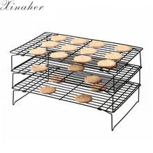 XINAHER 3 слоя stackable охлаждение rack металла торт cookie Печенье Хлеб охлаждения решетки противень мат Держатель сухой охладитель для приготовления