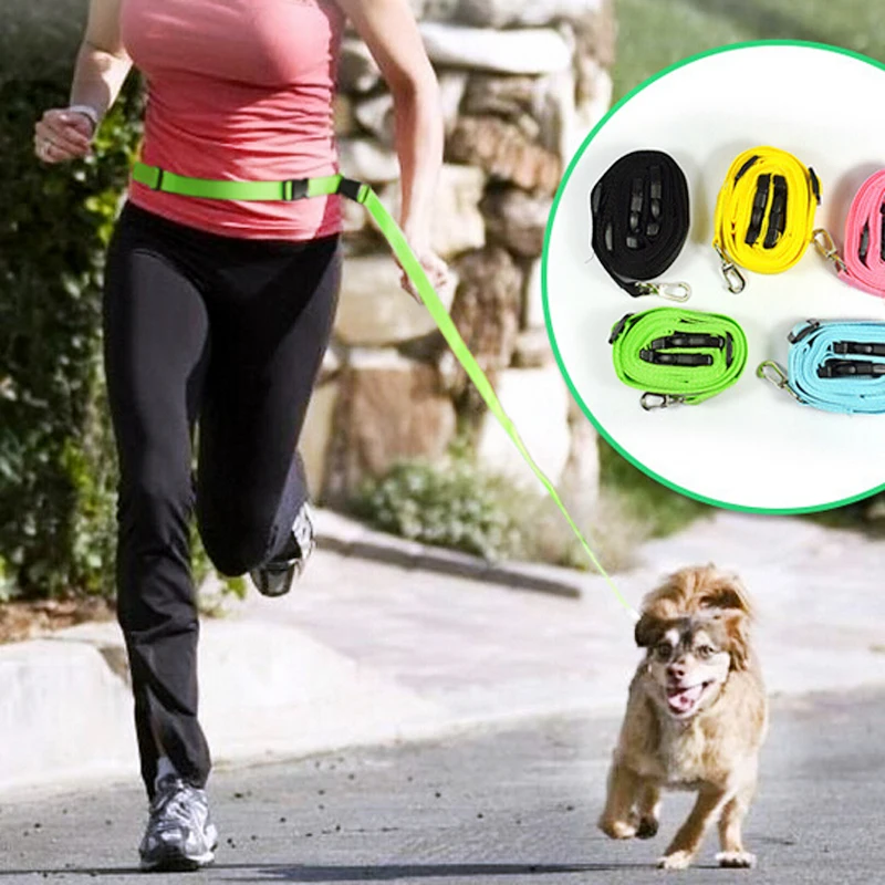 New Waist Pet Puppy Dog Lead Collar Sport Dog Leash Running Jogging