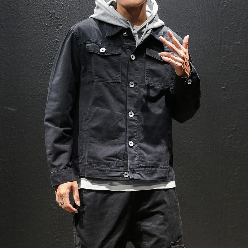 2018 Autumn Retro washing frayed Denim Jacket Men Letter printing Fashion denim guy coat 2018 Autumn Retro washing frayed Denim Jacket Men Letter printing Fashion denim guy coat