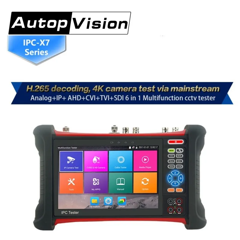 DHLfree Wanglu X7 H.265 4K IP Camera tester 8MP TVI CVI AHD SDI CVBS CCTV Camera Tester Monitor with TDR,Cable tracer,Multimeter DHLfree Wanglu X7 H.265 4K IP Camera tester 8MP TVI CVI AHD SDI CVBS CCTV Camera Tester Monitor with TDR,Cable tracer,Multimeter