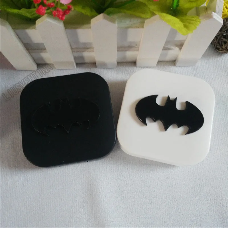 LIUSVENTINA DIY милый акриловый чехол для контактных линз Бэтмен Черная Летучая мышь с зеркальной коробкой контейнер для контактных линз подарок для детей