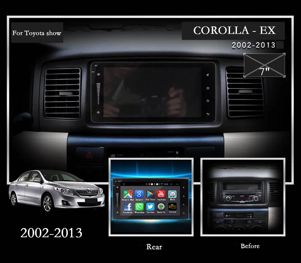 Perfect 2 din Car Android Gps Radio Player For Toyota Camry Viso Corolla Wish Altis 4500 Nissan Size 200*100 AUTO Gps Android car dvd 3