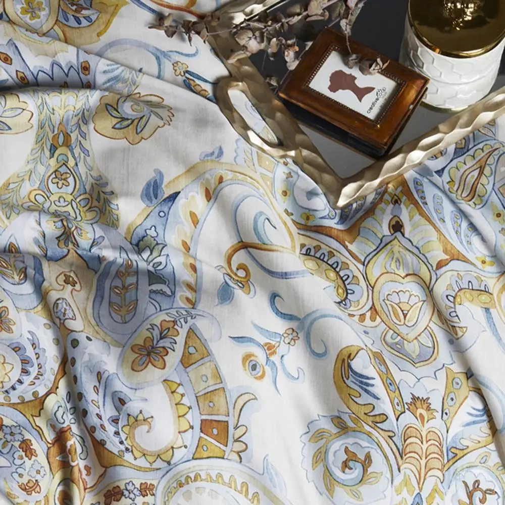 Европейский роскошный богемный Мандала Египетский хлопковый комплект постельного белья, постельное белье королевского размера, плоский лист, набор пододеяльников
