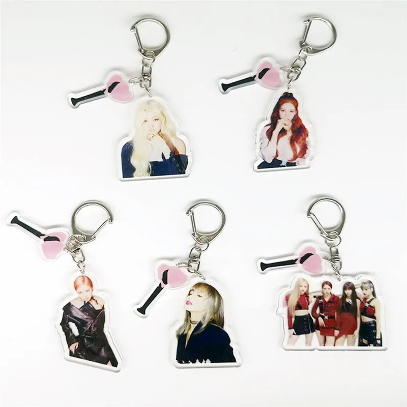 

Cute Kpop Blackpink Acrylic Keychain Keyring Key Holder Bag Pendant Jennie Jisoo New Album Trendy Charm Jewelry