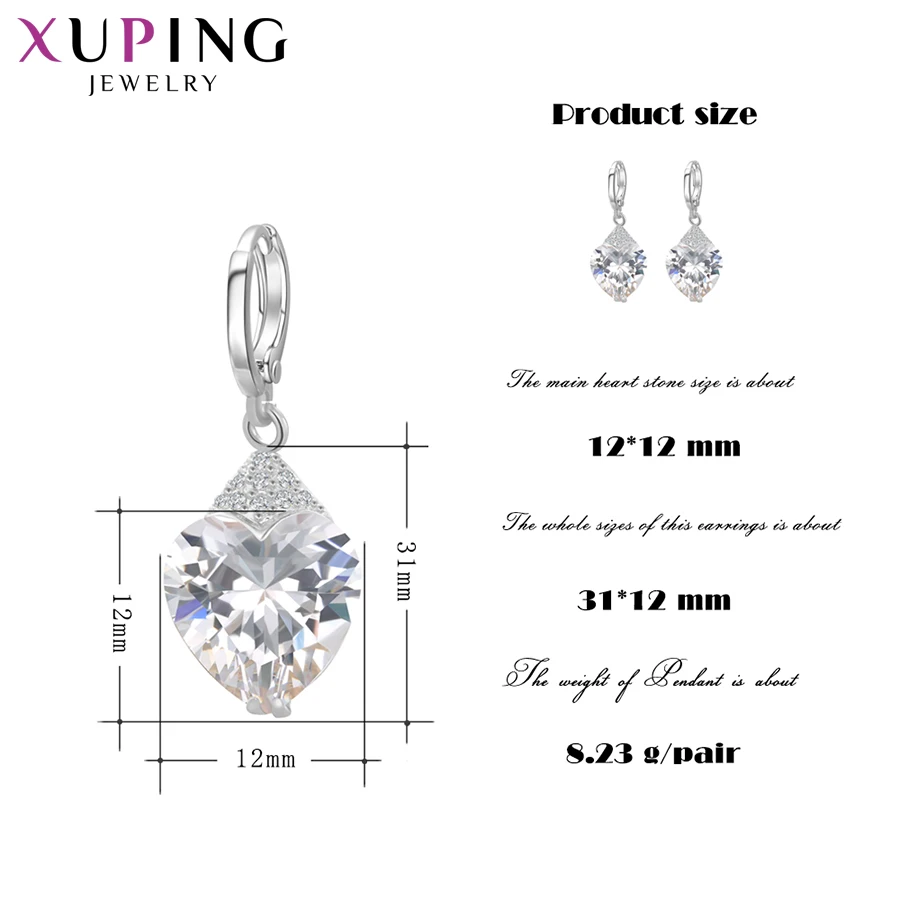 Xuping модные роскошные женские серьги подвески с синтетическим кубическим