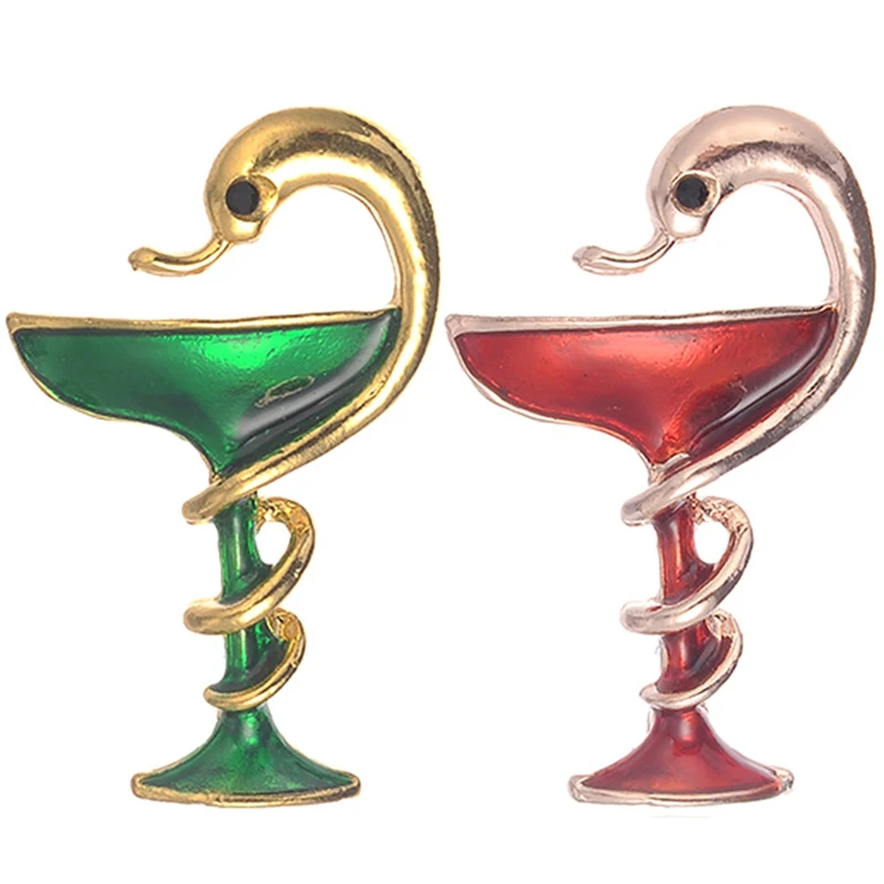 

2019 New Fashion Wine Cup Animal Snake Shape Enamel Brooch Pin Clothes Jewelry Decor Best Gift For Women