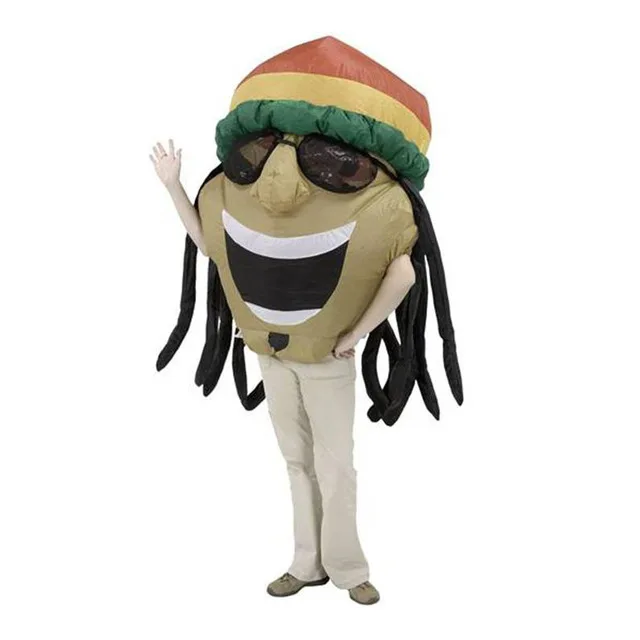 

OISK Jamaicans with Sunglasses Mascot Costumes Fan Operated Inflatable Fat Suit Outfit Costume for Adult Party Supply
