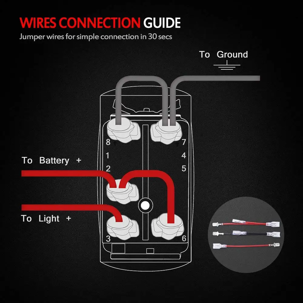Roof Led Light Bar Illuminated Rocker Toggle Switch Waterproof Dc 20a 12v 10a 24v 5pin On Off Car Switches Relays Aliexpress