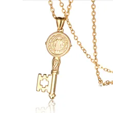 

Titanium steel ladies key necklace European and American retro amulet key stainless steel key pendant accessories