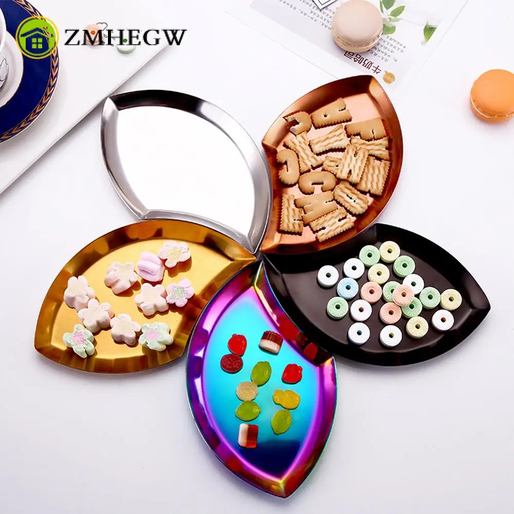 

Creative Leaves Plates Dishes Snacks Storage Trays Fruit Melon Seeds Containers Seasoning Vinegar Sauce Kitchen Dinner Set