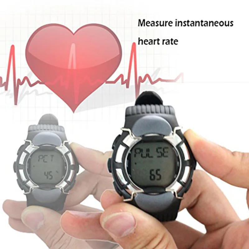 10 Finger Touch Heart Rate Monitor Watch + Calorie Counter & Burning Fat Data + Alarm & Stop Watch Infrared Penetrable Cardio Watch