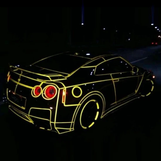 Автомобильная Светоотражающая наклейка предупреждающая Декоративная полоса