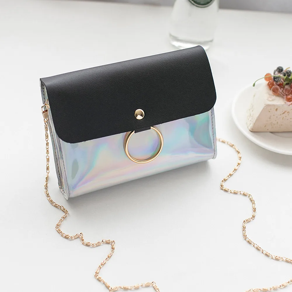 

Laser Crossbody Bag for Women Chain Mini Shoulder Bag Circle Small Messenger Bag Womens Handbags and Purses Evening Clutch Bags