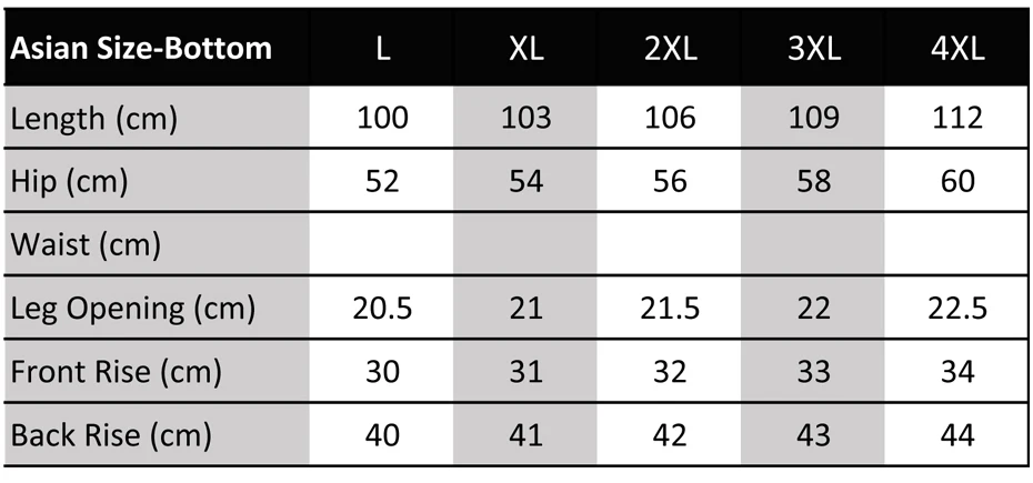 Size Chart0
