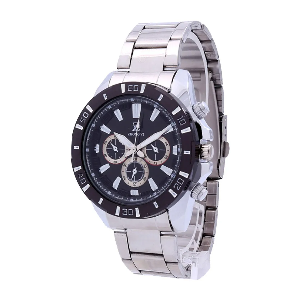 

2018 NEW Unisex Watch Simple White Black Three Eyes Digital Dial Dial Quartz Stainless Steel Casual Watch montre homme a60