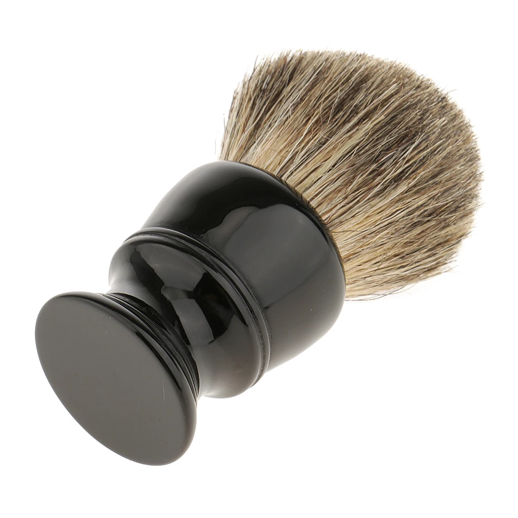 Resin Handle Shave Brush Home Barber Salon Tool Travel Portable Kit for Men`s Beard Shaving