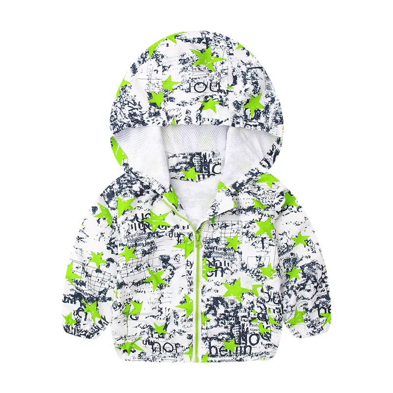 

2019 Fashion Baby Boys Jackets Star Print Hooded Coat for Girls Windbreaker Outerwear Spring Kids Clothes Blazer Casaco Infantil