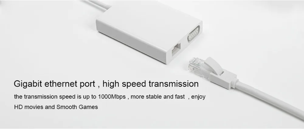 Оригинальный Xiao mi USB C VGA адаптер 1000 Мбит/с Ethernet гигабитная сеть для Macbook ноутбук air