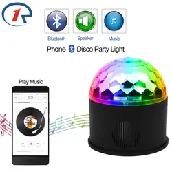 ZjRight пульт RGB светодиодный управления Bluetooth Музыка хрустальный магический шар, свет этапа вращения Динамик красочные КТВ диско DJ Подарок