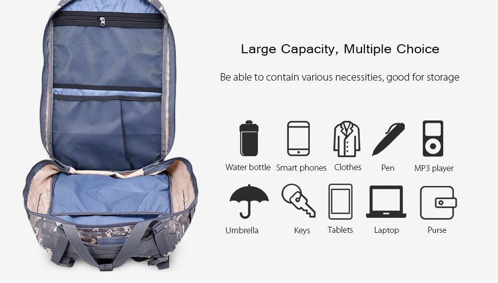 Free Knight 9252 Military Tactical Backpack Assault Pack Army Bag with US Flag Patch