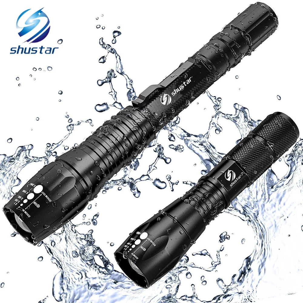 Brightest and Best LED Tactical Flashlights Set With Water Resistant T6/L2 8000 lumen torch 5 modes zoomable flashlight Brightest and Best LED Tactical Flashlights Set With Water Resistant T6/L2 8000 lumen torch 5 modes zoomable flashlight