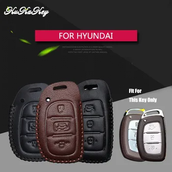 

Leather Car Key Case Cover For Hyundai Hb20 I30 IX20 Solaris Creta Getz IX25 Car Key Shell Accesorios Automovil
