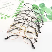 Мужские и женские очки, винтажные металлические круглые очки для чтения, Золотая черная оправа, прозрачные линзы, очки