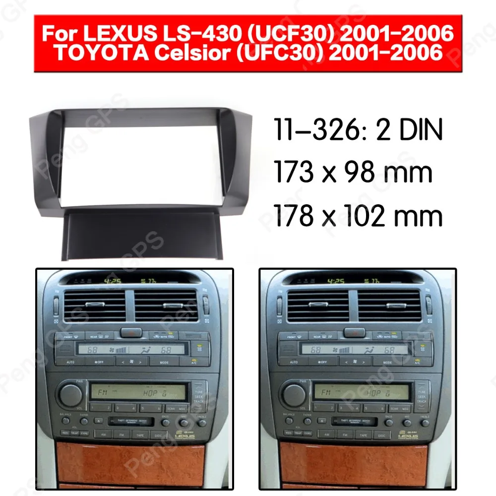 

2 din Radio Fascia for LEXUS LS-430 (UCF30) for TOYOTA Celsior (UFC30) Mount Installation Dash DVD player frame trim Bezel dash