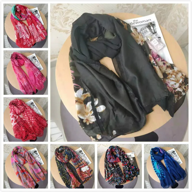 

design scarf Hot Classic Women Jewelly spain luxury new handkerchief Scarf shawl Adult Beach Wraps Scarves