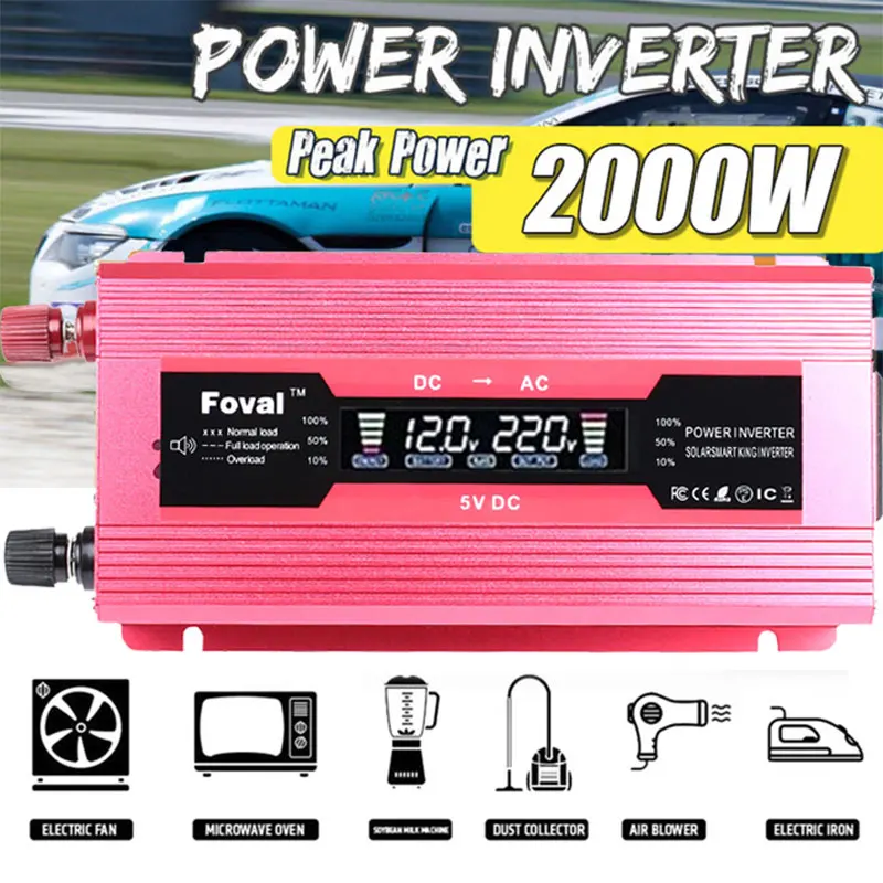 

Solar Power Inverter Car Inverter Portable Auto Inverter Adapter LED Converter Modified Sine Wave High Performance