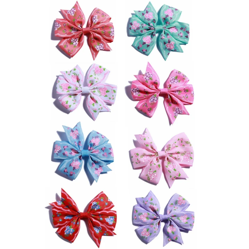 

10PCS 3.2 inch High Quality Grosgrain Ribbon Hair Bow Tie WITH/WITHOUT Clip Kids Hairpin Headwear Bowknot Accessories