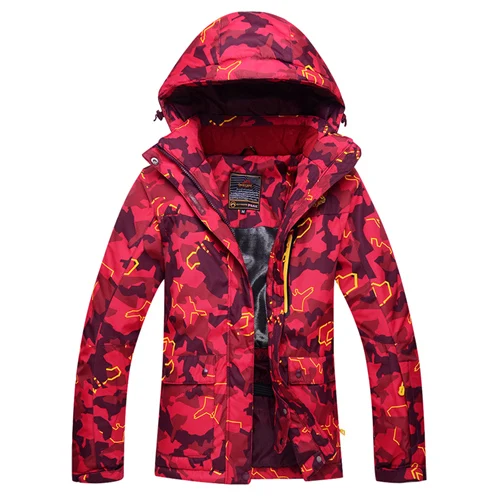 Женские зимние куртки, уличные спортивные лыжные пальто, одежда для сноубординга-30, зимняя водонепроницаемая ветрозащитная одежда, лыжная куртка для женщин - Цвет: Красный