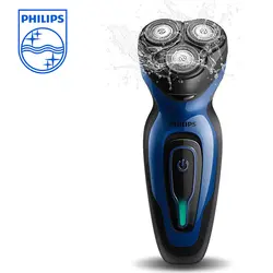 Philips Водонепроницаемый поршневые 3 лезвия Перезаряжаемые Для Мужчин's электробритва влажной/сухой бритва с откидной триммер Уход за лицом