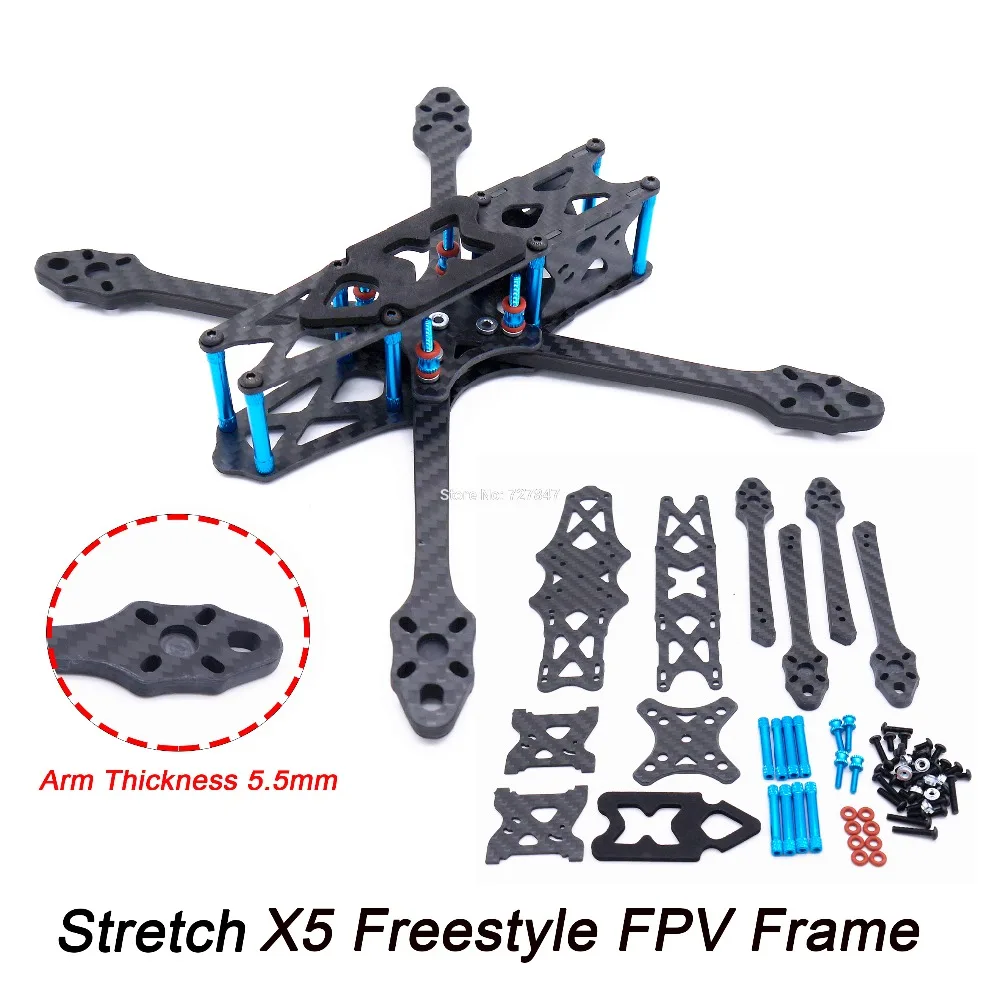 Стрейч Strech X5 220 мм Фристайл FPV рамка 5,5 мм Arm гоночный Квадрокоптер Рама Комплект для X5 Johnny 220 мм FPV 5 дюймов Опора 22XX мотор