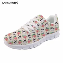 INSTANTARTS Женские туфли-лодочки Новая мода Симпатичные животные собака хаски Дизайн Весна Обувь с дышащей сеткой кроссовки на шнуровке обувь повседневная обувь