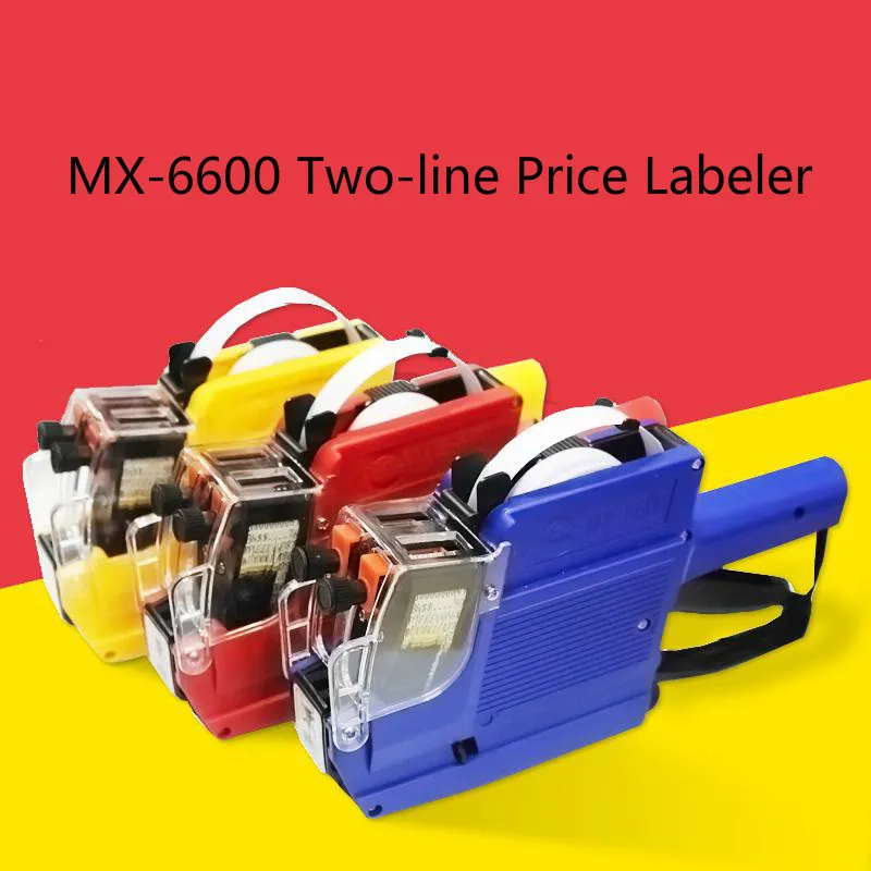 MX-6600 двухрядный 10 цифр тег стикер пистолет цена многоразового использования