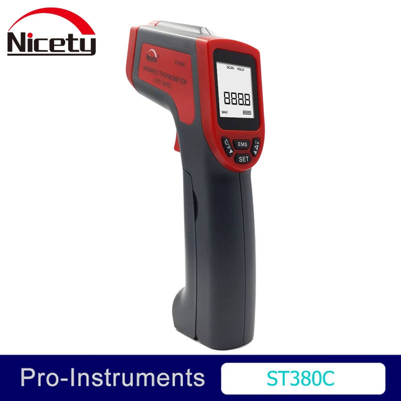 

Nicety ST380C industrial Digital non contact thermometer If Ifrared laser temperature gun alarm overrange set -32~380C GR
