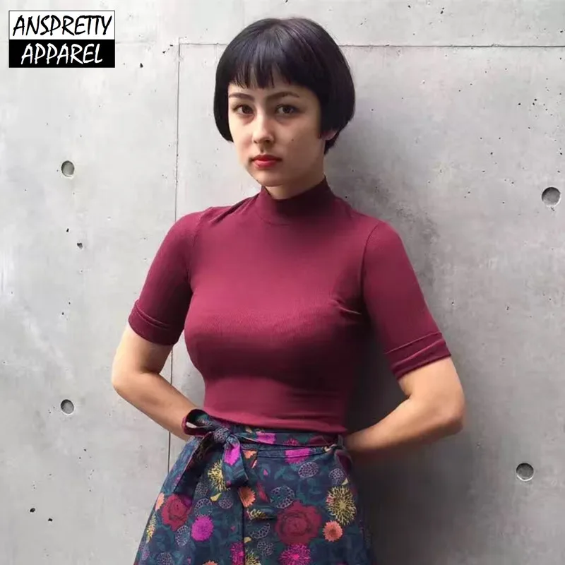 Anspretty одежда 2019 Половина рукава боди для женщин стрейч bodycon Сексуальная средства