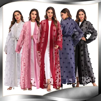 

Cloak large size abaya dress abaya kimono robe Women Ethnic Robes Abaya Islamic Muslim Middle East Maxi Dress Bandage KaftanY56