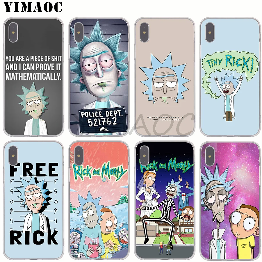 YIMAOC Rick and Morty Season Soft Silicone Phone Case for Apple iPhone