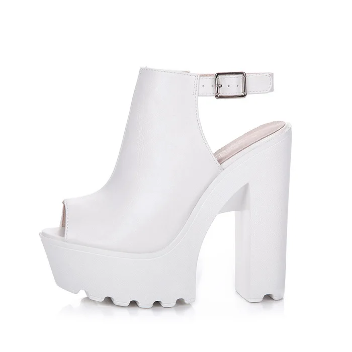 2018 Fashion Summer Womens Shoes Blue Black Almond Red Yellow Suede Chunky Heel Heels Peep Toe Sandals Casual High Quality4
