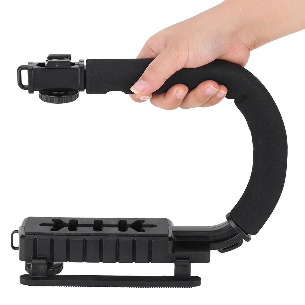 U/C Shaped Flash Bracket Holder Handle Handheld Action Stabilizer Grip