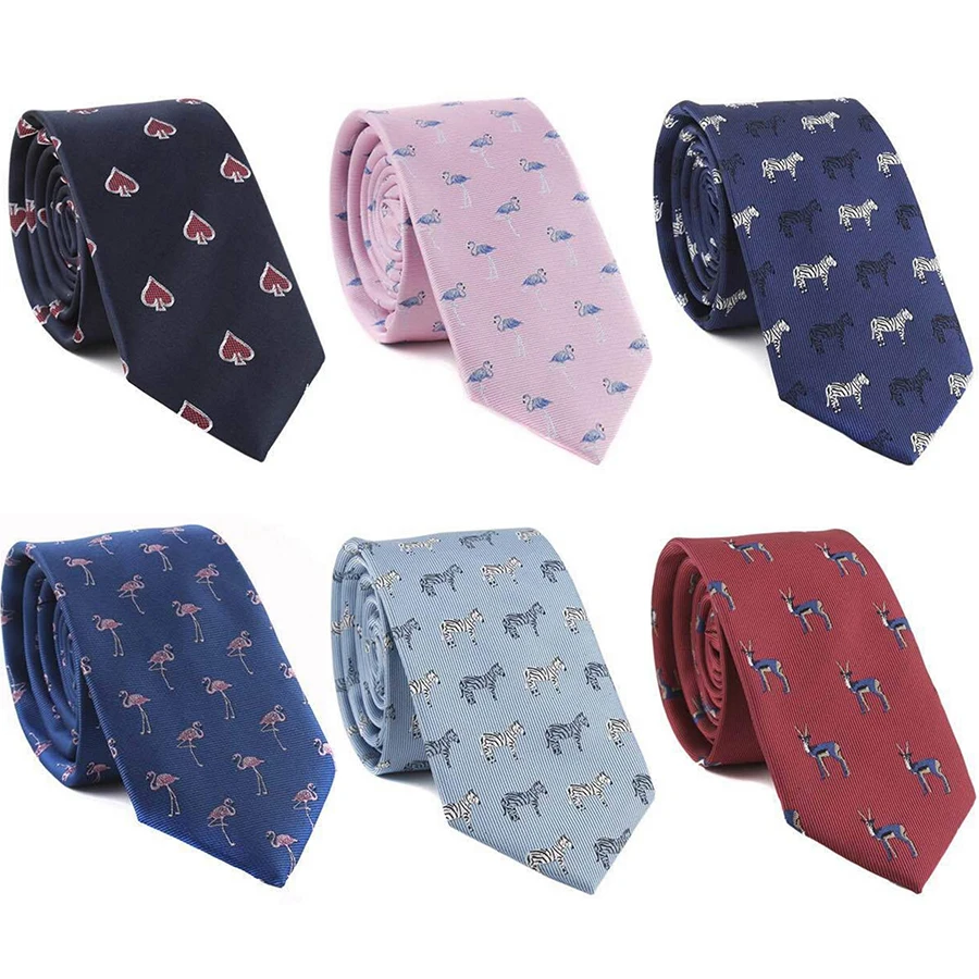 

IHGSNMB Mens Tie Fashion Animal Picture Classic Man Necktie Casual Luxury Ties for Men Cravat Wedding Party Colourful Slim Ties