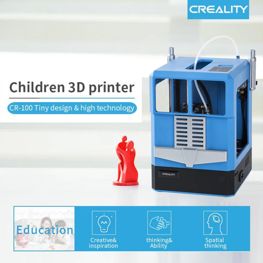 

Creality 3D CR-100 Compact Size Desktop 3D Printer Fully Assembled 100*100*80mm Print Size Auto Leveling with Remote Control