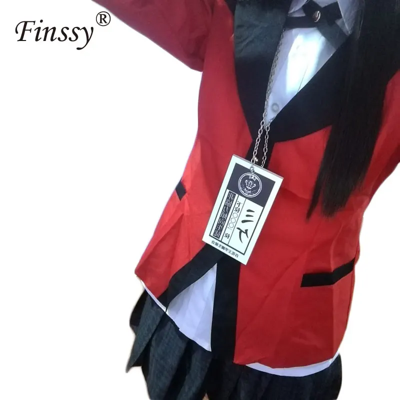 Аниме Kakegurui Yumeko Jabami Костюмы для косплея японская школьная для девочек униформа полный комплект куртка, рубашка юбка чулки галстук