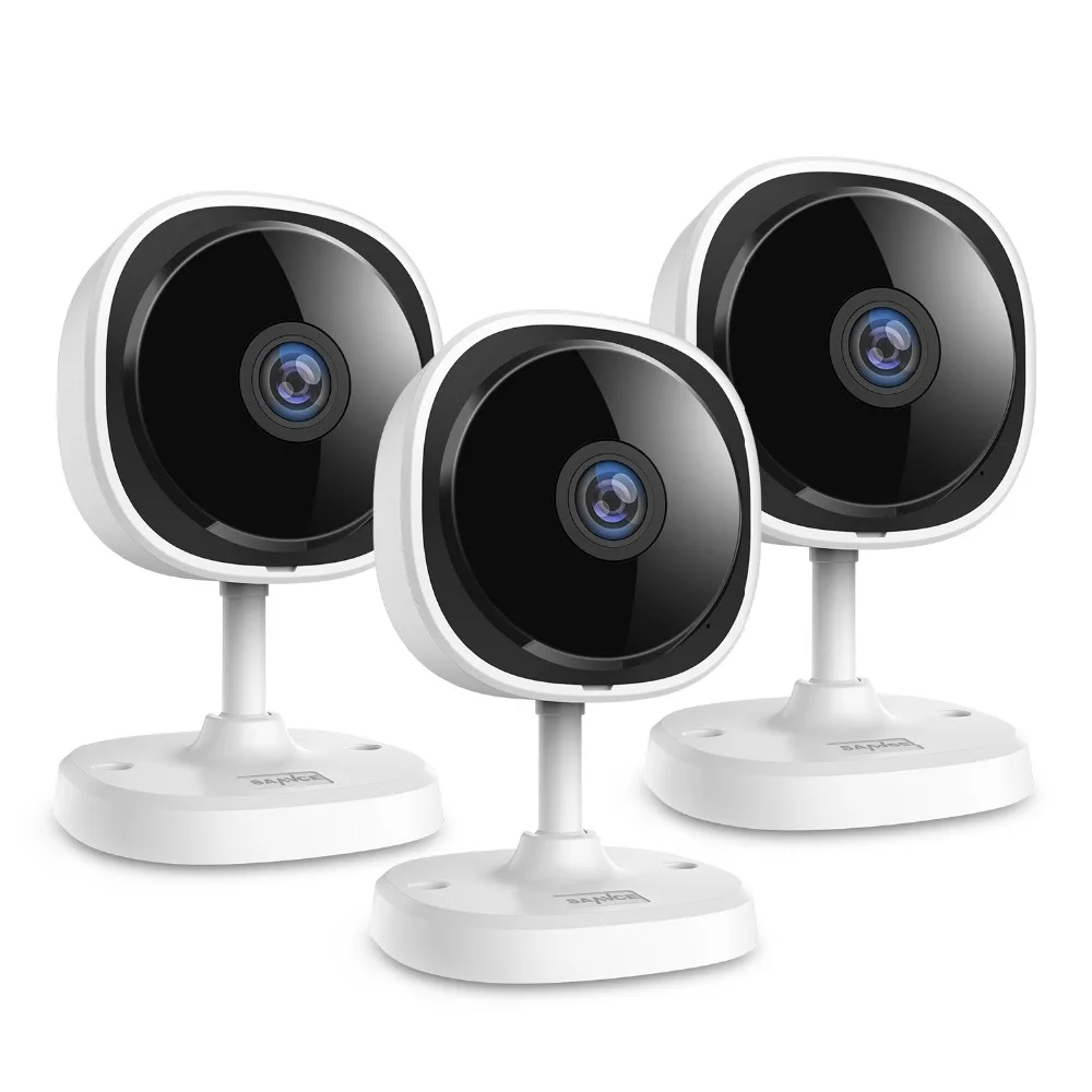 SANNCE 1080P Fisheye IP Camera 3 Pieces Wireless Wifi Mini Home Security Camara 2MP HD Night Vision IR Cut Wi-Fi Baby Monitor