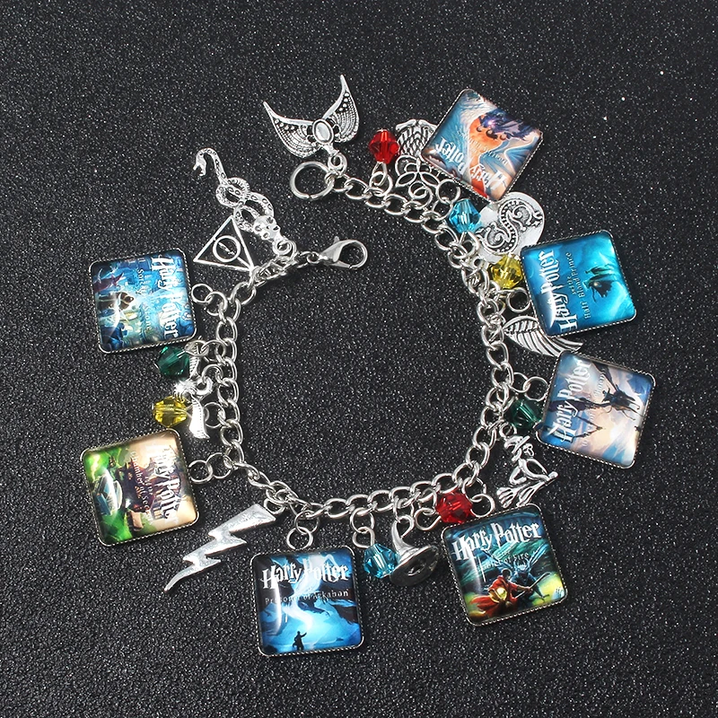 

Movie HP Book Cover Bracelet Color Death Hannah Pendant Charm Jewelry For Woman Fan Gift