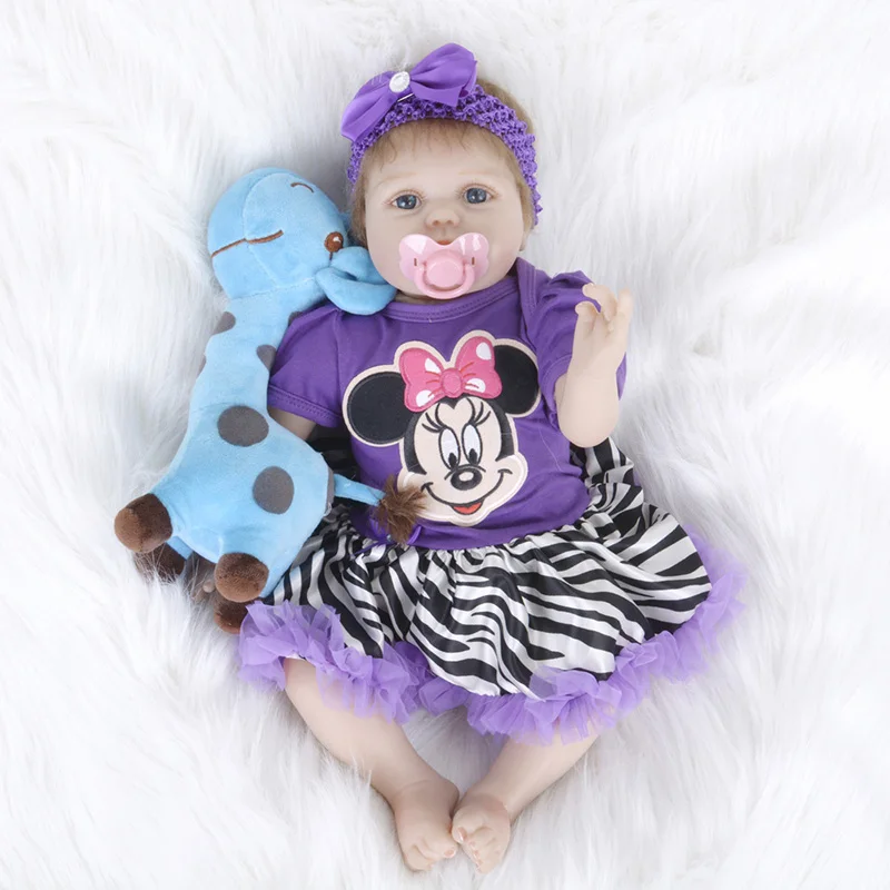 

Lovely Doll Reborn American Airl Purple Dress with Animal Stuff Doll Toys Gifts for Kids Girl Birthday Gift SB5540 Boneca-reborn