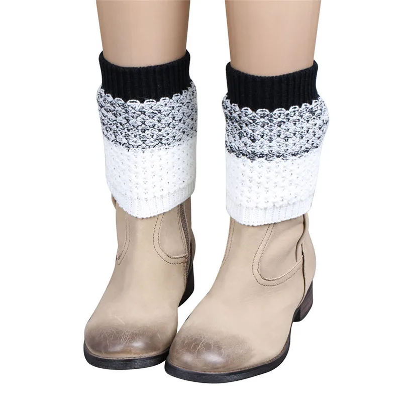 Womail нежный Женская Мода жаккардовые вязаные гетры; носки; обувь для езды на W7 fed30 - Цвет: Черный